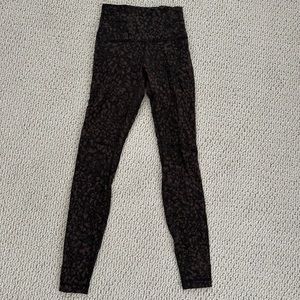 Lululemon Animal Print Legging - Brown and Black, Size 4